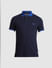 Navy Blue Contrast Tipping Cotton Polo_411475+7